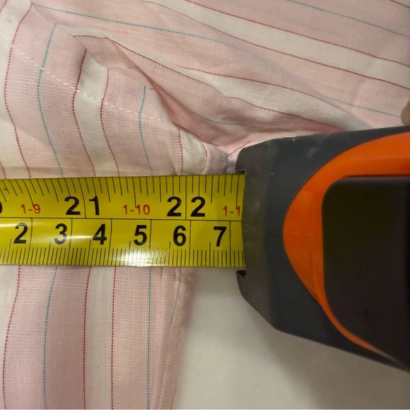 Christian Dior Men’s Button Down Shirt Pink & White Stripe Logo Sz 15 1/2 NEW - Picture 8 of 11